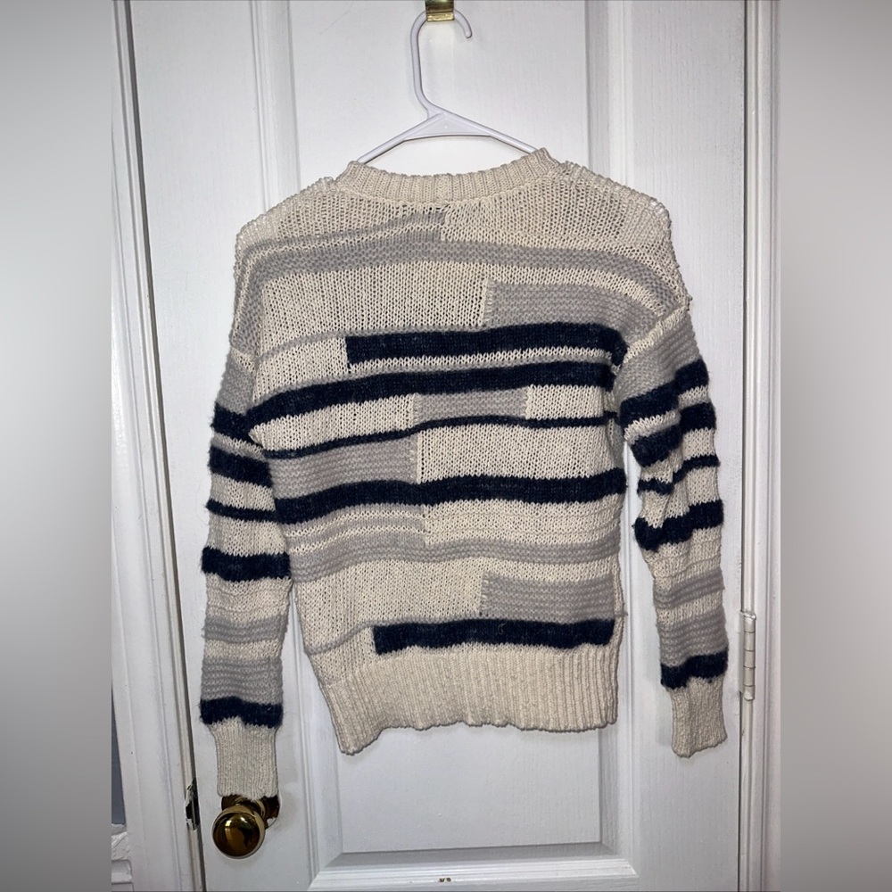 MADEWELL Sweater Women XS Striped Pullover Grandover Bobble Wool Alpaca - Picture 8 of 11